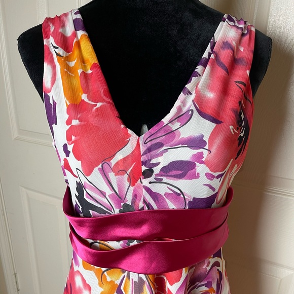 Kasper Dress Floral V Neck Midi Size 12 - Picture 5 of 9